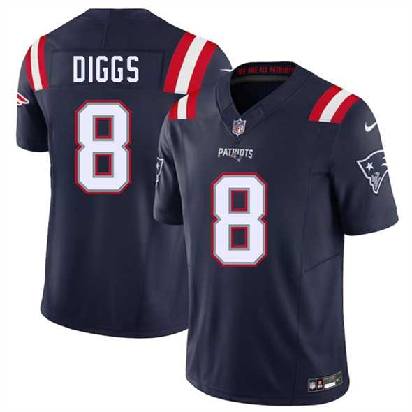 Men & Women & Youth New England Patriots #8 Stefon Diggs Navy 2025 F.U.S.E. Vapor Limited Stitched Jersey->minnesota vikings->NFL Jersey